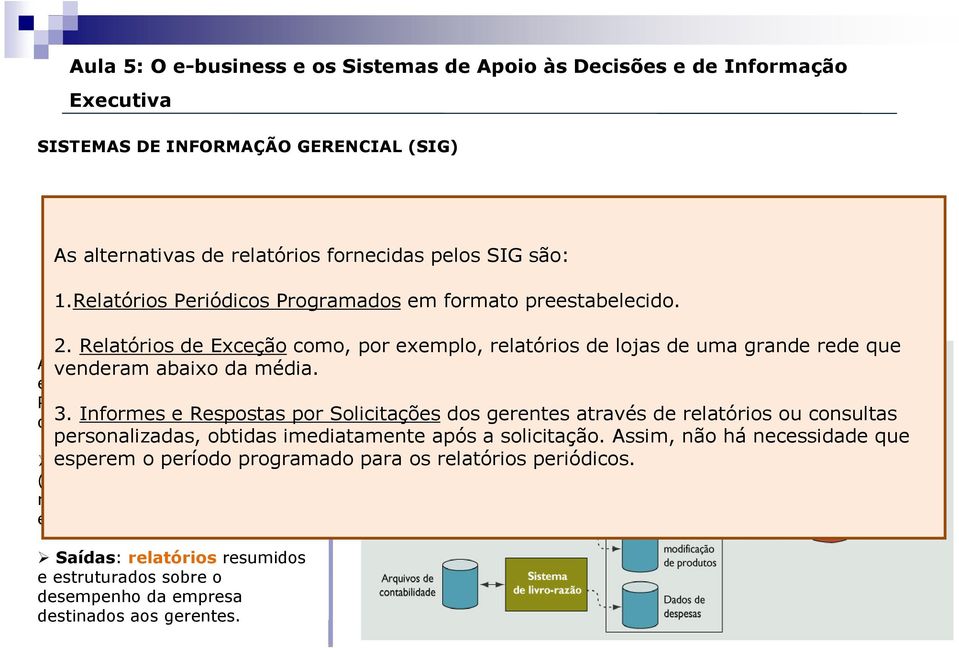 A figura ao lado ilustra a relação entre o SPT (Sistema de Processamento de Transação) e o SIG. Observe que: 3.