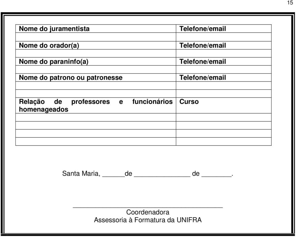 Telefone/email Telefone/email Relação de professores e funcionários