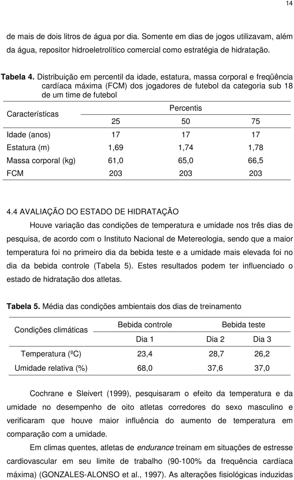 Idade (anos) 17 17 17 Estatura (m) 1,69 1,74 1,78 Massa corporal (kg) 61,0 65,0 66,5 FCM 203 203 203 4.