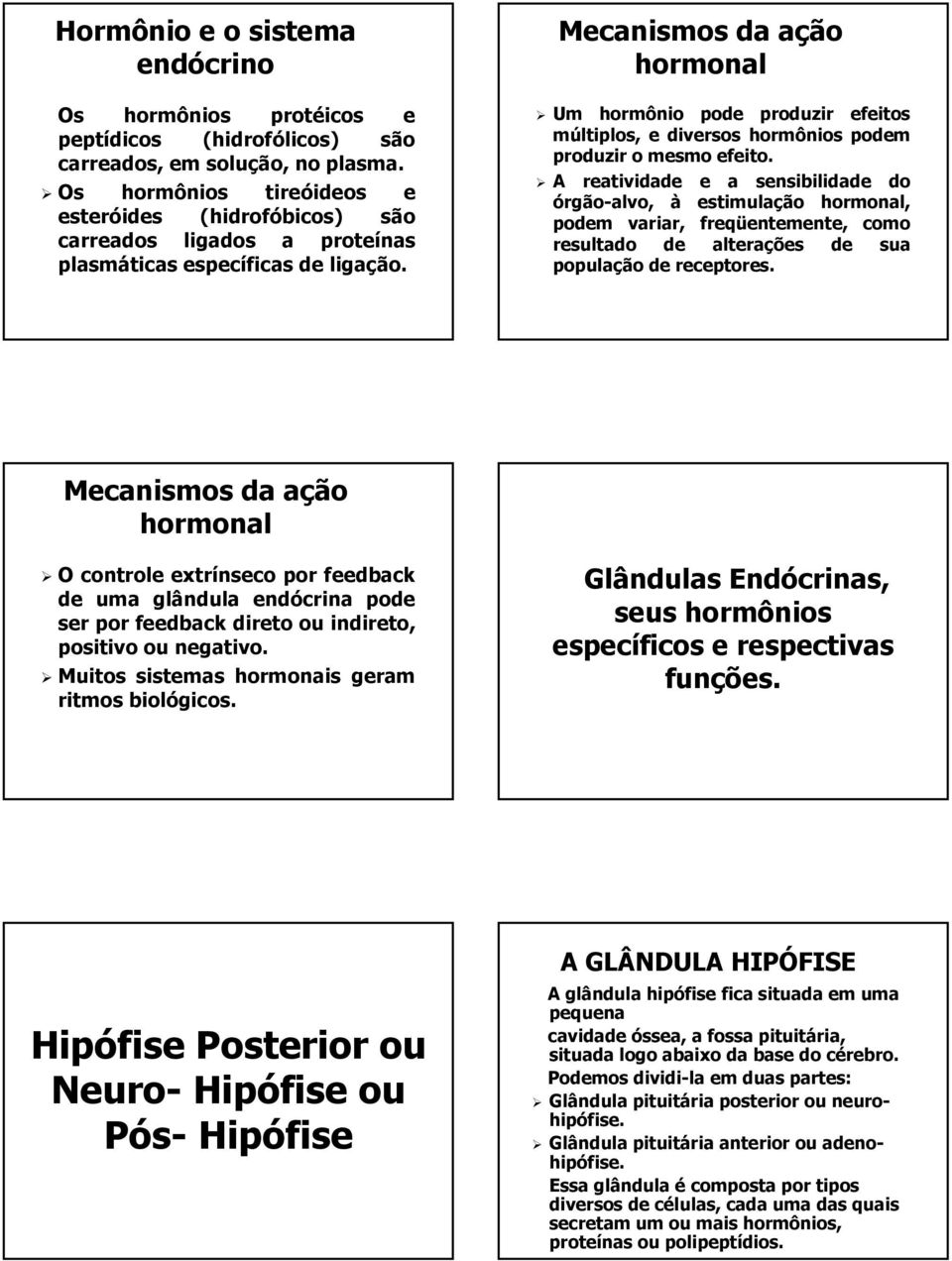 Mecanismos da ação hormonal Um hormônio pode produzir efeitos múltiplos, e diversos hormônios podem produzir o mesmo efeito.