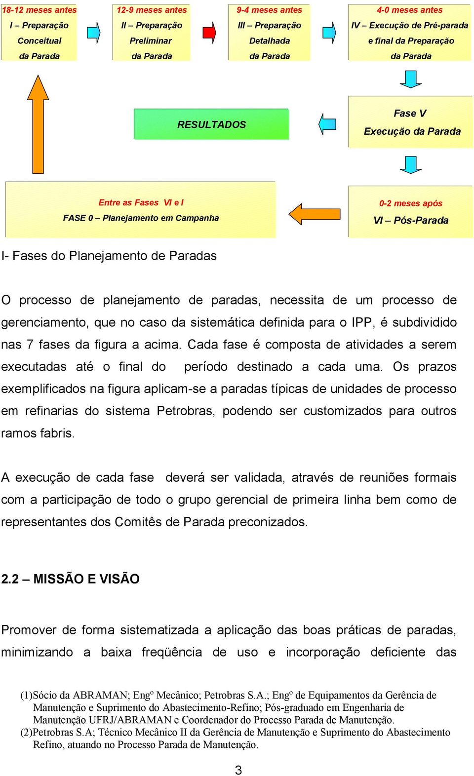 planejamento de paradas, necessita de um processo de gerenciamento, que no caso da sistemática definida para o IPP, é subdividido nas 7 fases da figura a acima.