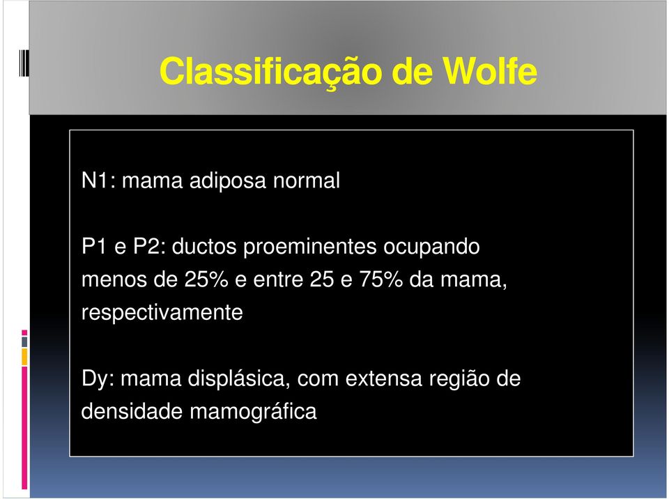 entre 25 e 75% da mama, respectivamente Dy: mama