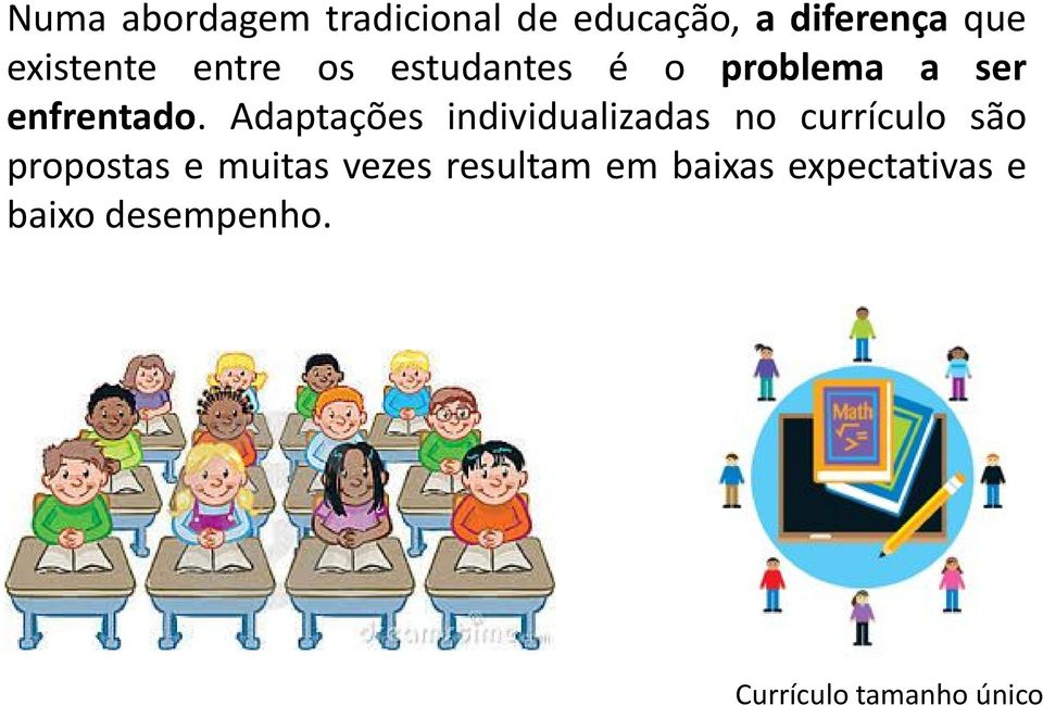 Adaptações individualizadas no currículo são propostas e muitas