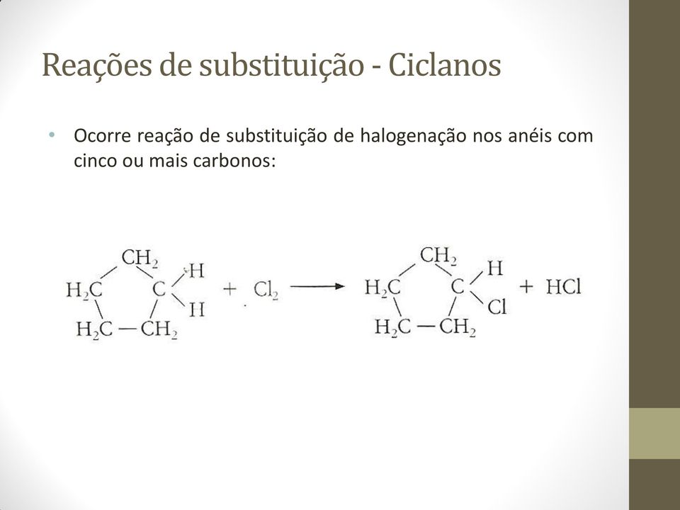 substituição de halogenação