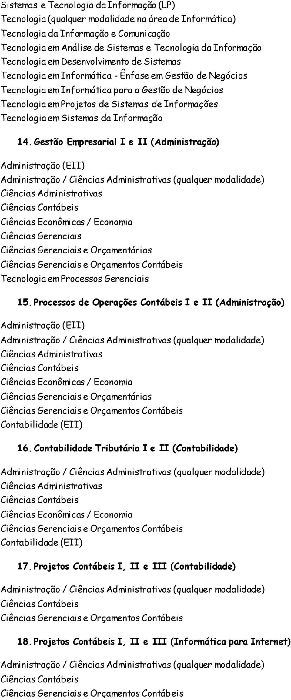 Processos de Operações Contábeis I e II (Administração) 16.
