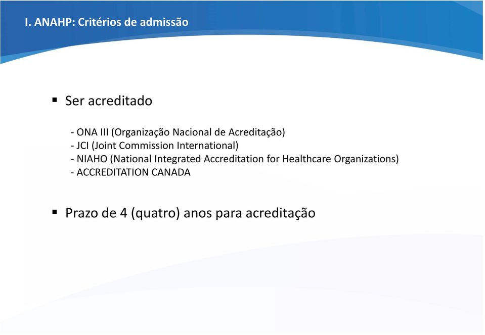 International) - NIAHO (National Integrated Accreditation for