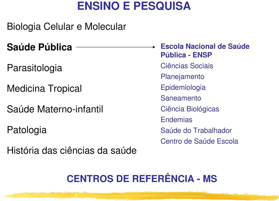 Nacional de Saúde Pública - ENSP Ciências Sociais Planejamento Epidemiologia Saneamento