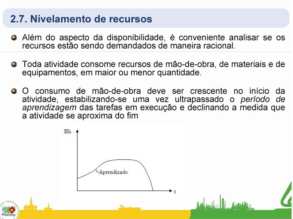 Toda atividade consome recursos de mão-de-obra, de materiais e de equipamentos, em maior ou menor quantidade.