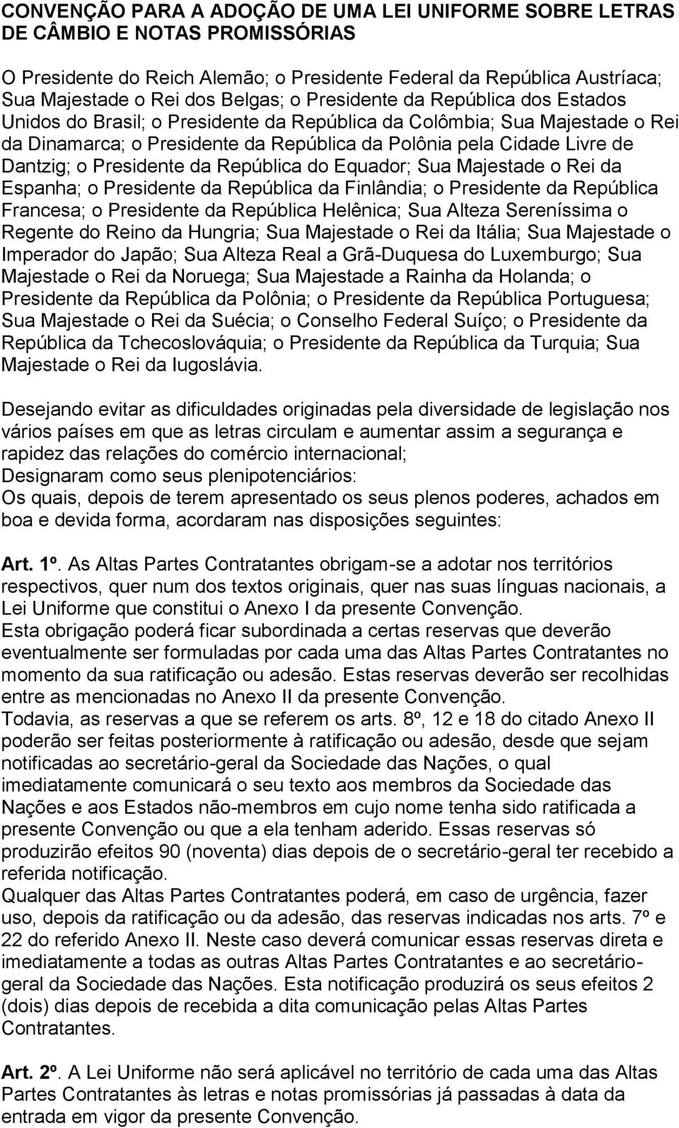 LEI UNIFORME DE GENEBRA NOTA PROMISSÓRIA E LETRA DE CÂMBIO - PDF Download  grátis
