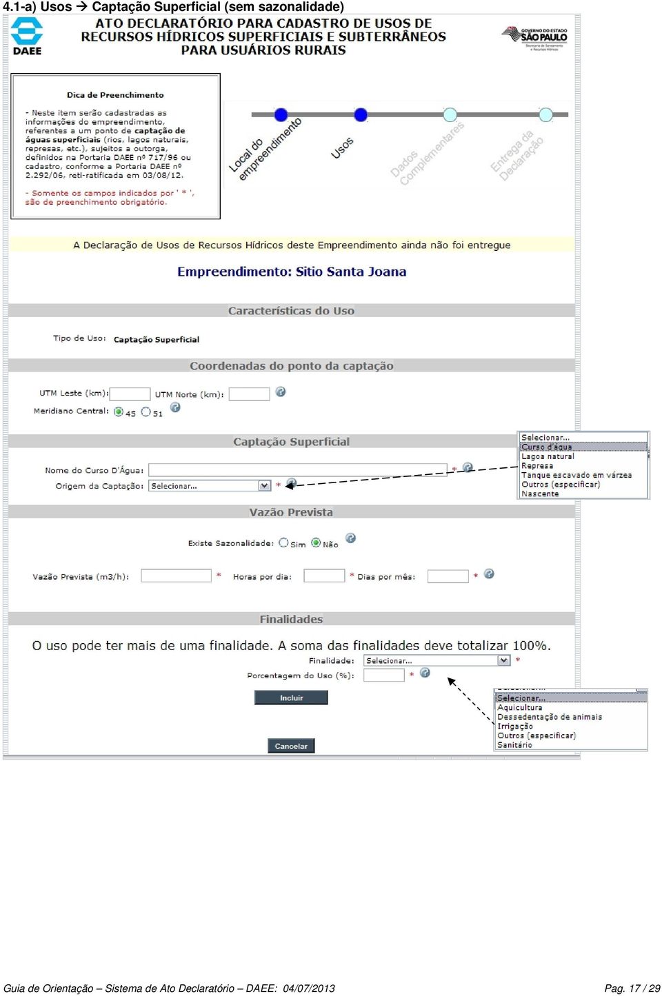 Guia de Orientação Sistema de