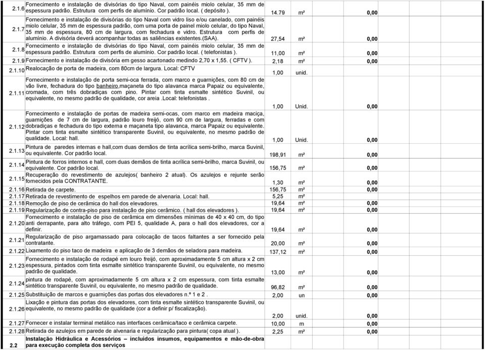 1.7 35 mm de espessura, 80 cm de largura, com fechadura e vidro. Estrutura com perfis de alumínio. A divisória deverá acompanhar todas as saliências existentes.(saa).