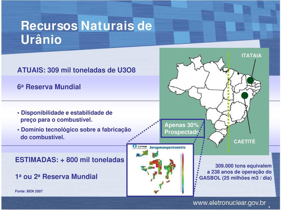 Domínio tecnológico sobre a fabricação do combustível.