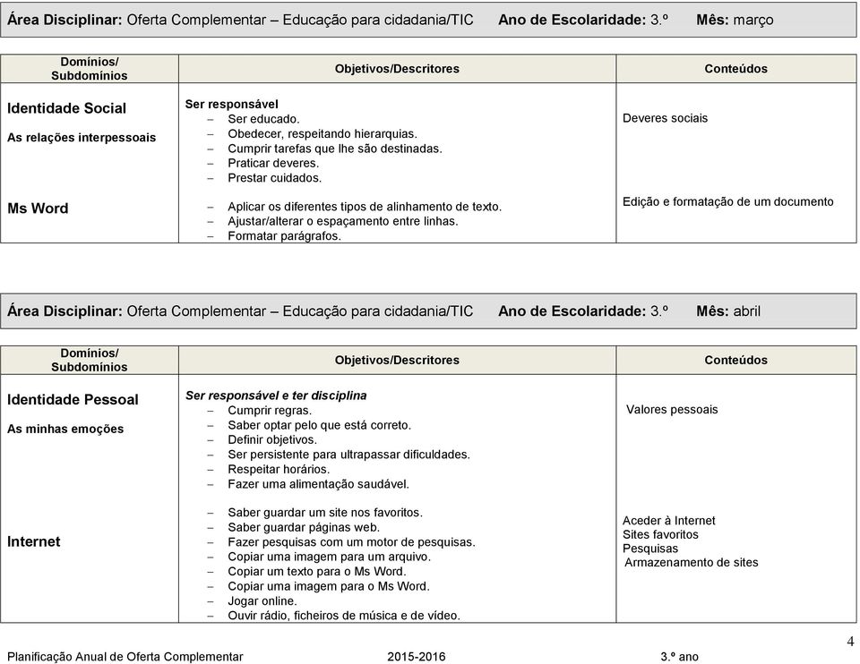 Formatar parágrafos. Área Disciplinar: Oferta Complementar Educação para cidadania/tic Ano de Escolaridade: 3.