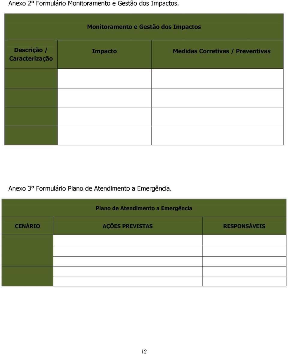 Medidas Corretivas / Preventivas Anexo 3 Formulário Plano de