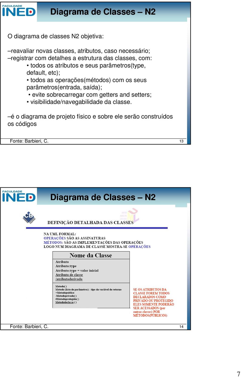 operações(métodos) com os seus parâmetros(entrada, saída); evite sobrecarregar com getters and setters;