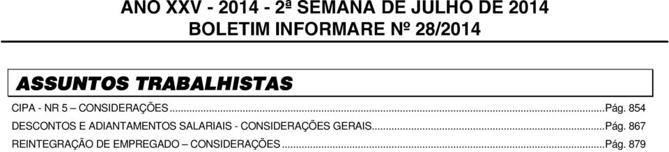 854 DESCONTOS E ADIANTAMENTOS SALARIAIS - CONSIDERAÇÕES GERAIS.