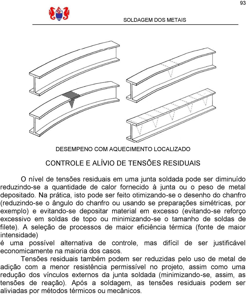 Na prática, isto pode ser feito otimizando-se o desenho do chanfro (reduzindo-se o ângulo do chanfro ou usando se preparações simétricas, por exemplo) e evitando-se depositar material em excesso