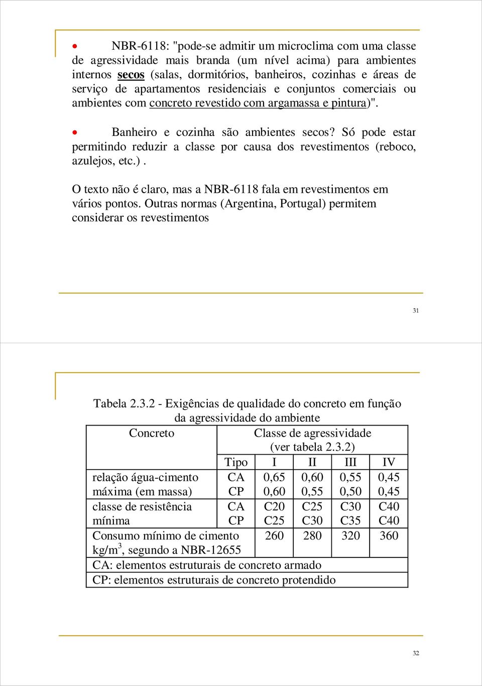 Só pode estar permitindo reduzir a classe por causa dos revestimentos (reboco, azulejos, etc.). O texto não é claro, mas a NBR-6118 fala em revestimentos em vários pontos.