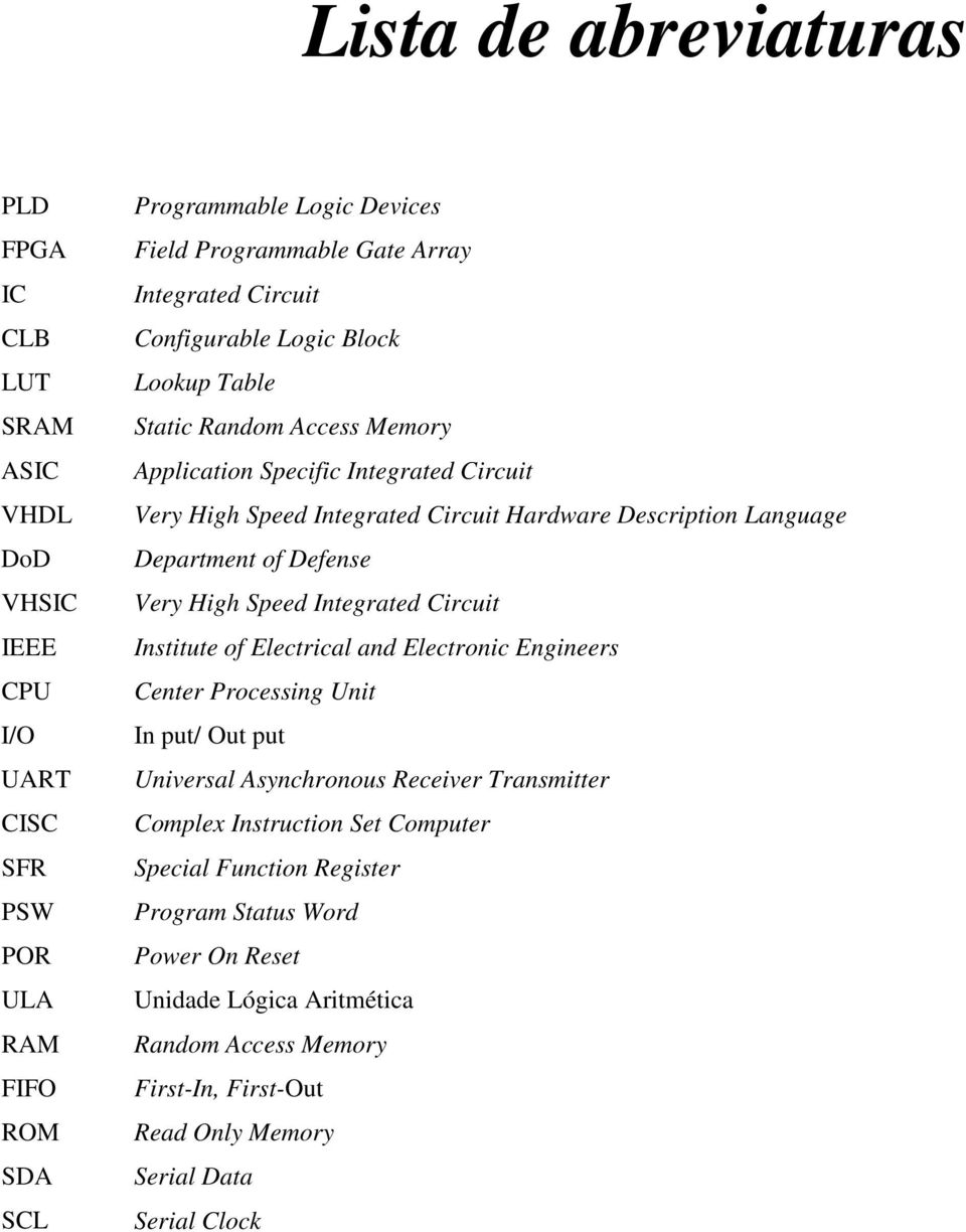 Department of Defense Very High Speed Integrated Circuit Institute of Electrical and Electronic Engineers Center Processing Unit In put/ Out put Universal Asynchronous Receiver Transmitter