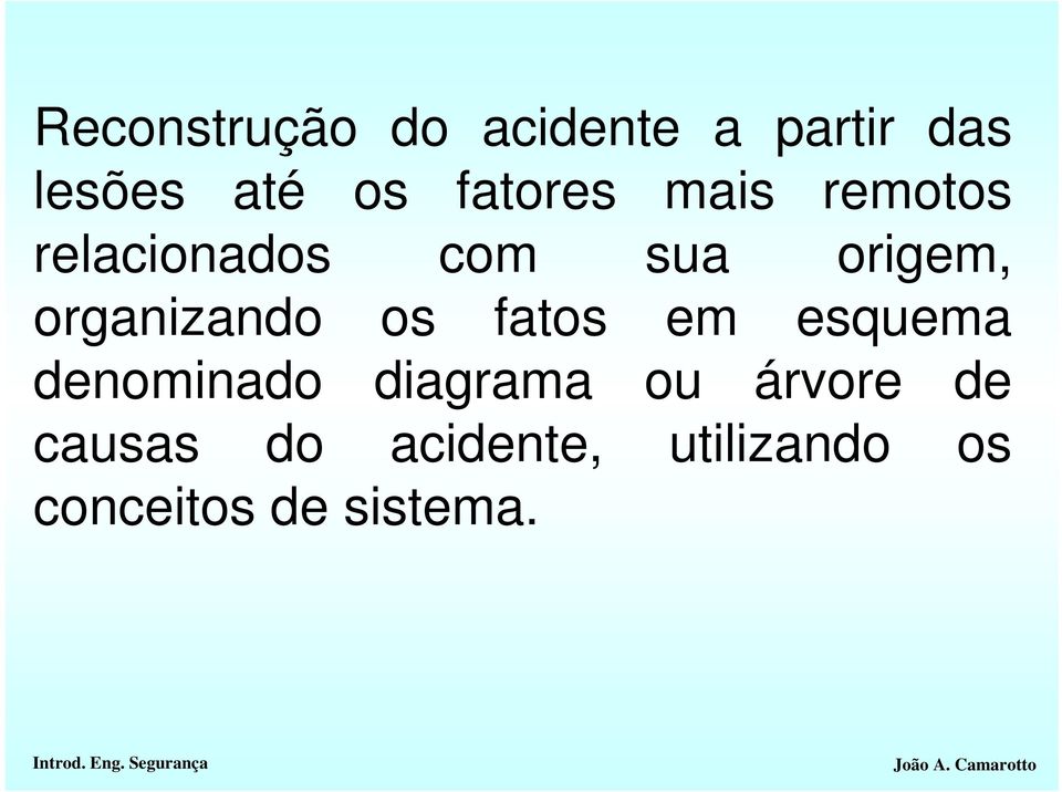 organizando os fatos em esquema denominado diagrama ou