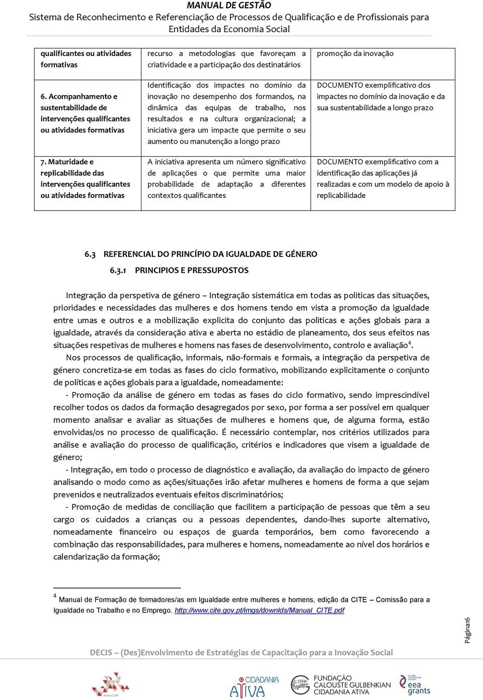 no domínio da inovação no desempenho dos formandos, na dinâmica das equipas de trabalho, nos resultados e na cultura organizacional; a iniciativa gera um impacte que permite o seu aumento ou