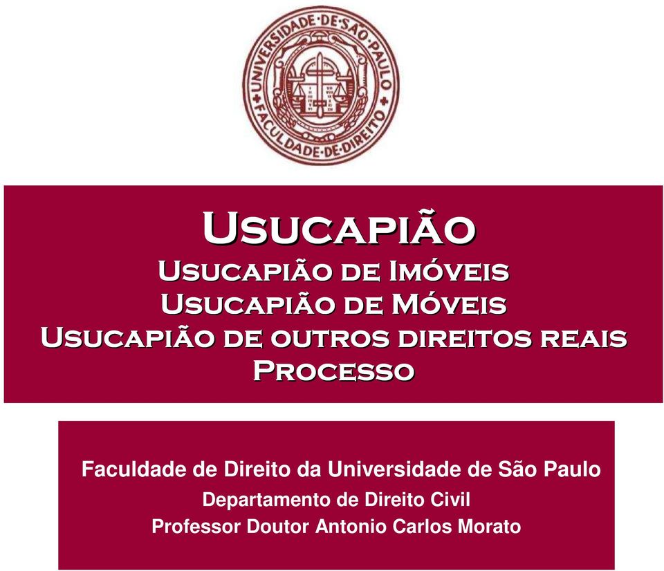 de Direito da Universidade de São Paulo Departamento