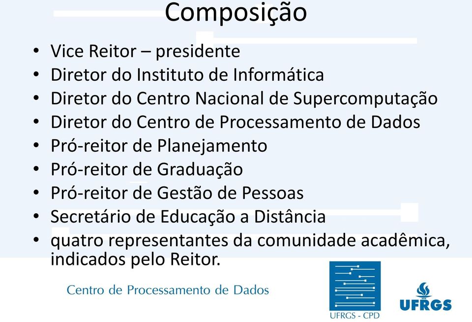 Pró-reitor de Planejamento Pró-reitor de Graduação Pró-reitor de Gestão de Pessoas