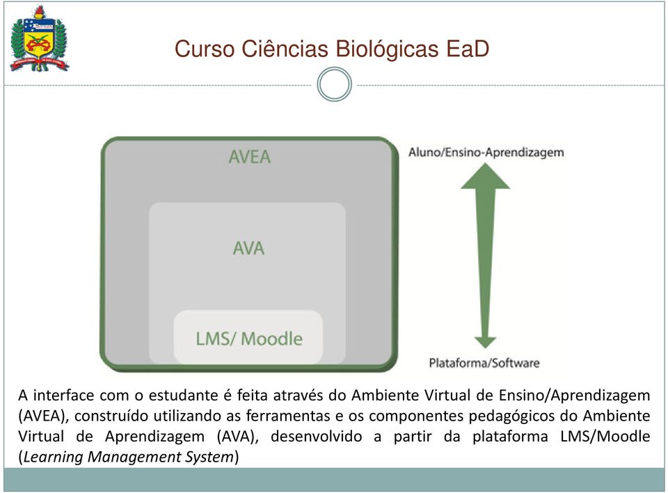 ferramentas e os componentes pedagógicos do Ambiente Virtual de Aprendizagem