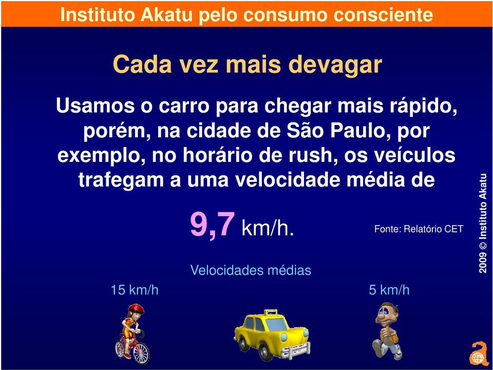 horário de rush, os veículos trafegam a uma velocidade