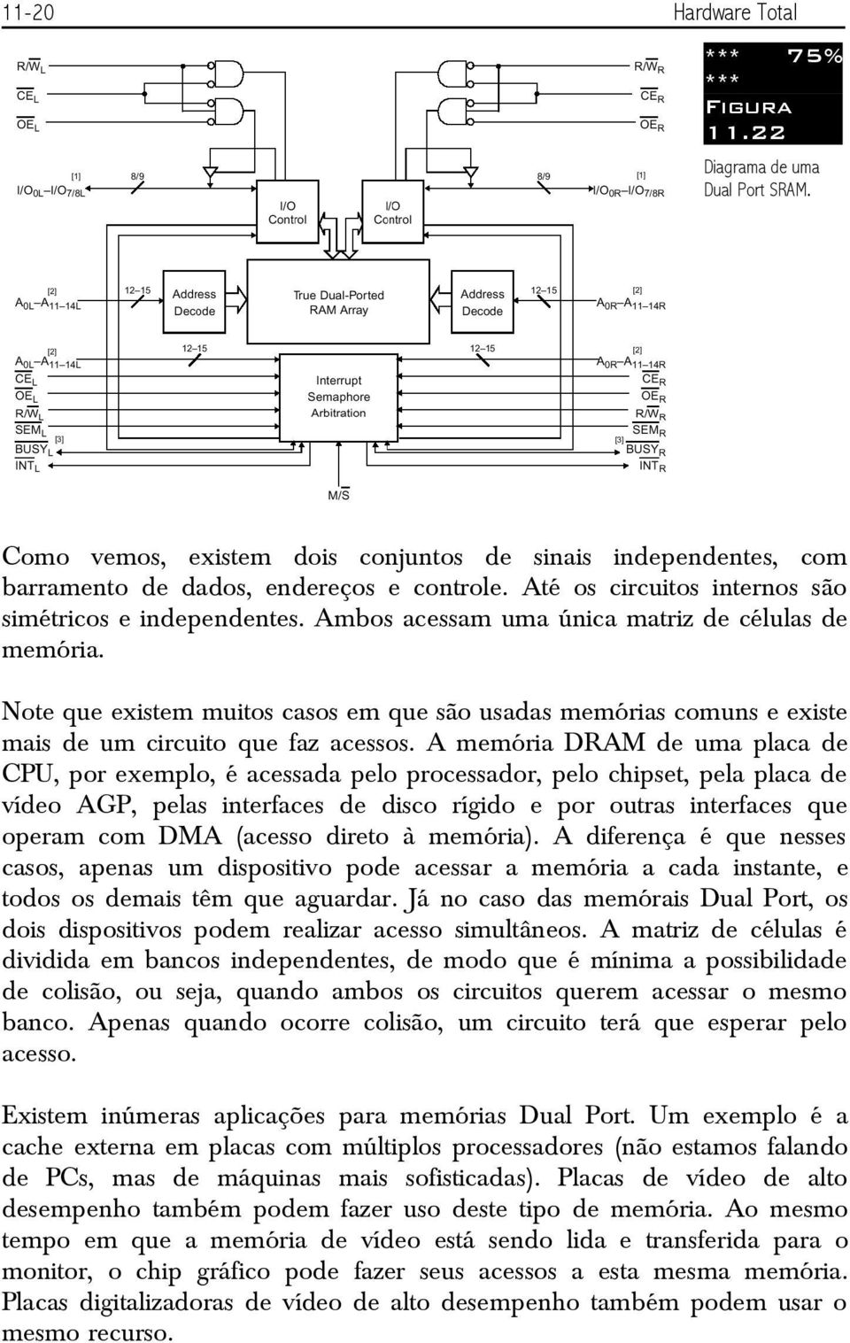 Note que existem muitos casos em que são usadas memórias comuns e existe mais de um circuito que faz acessos.