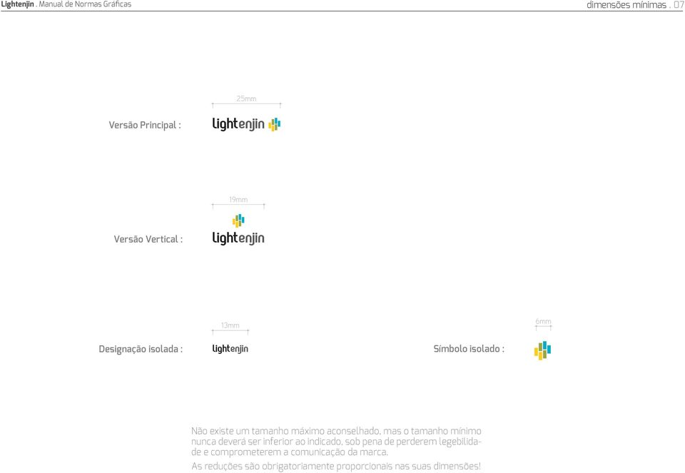 isolado : Não existe um tamanho máximo aconselhado, mas o tamanho mínimo nunca deverá ser