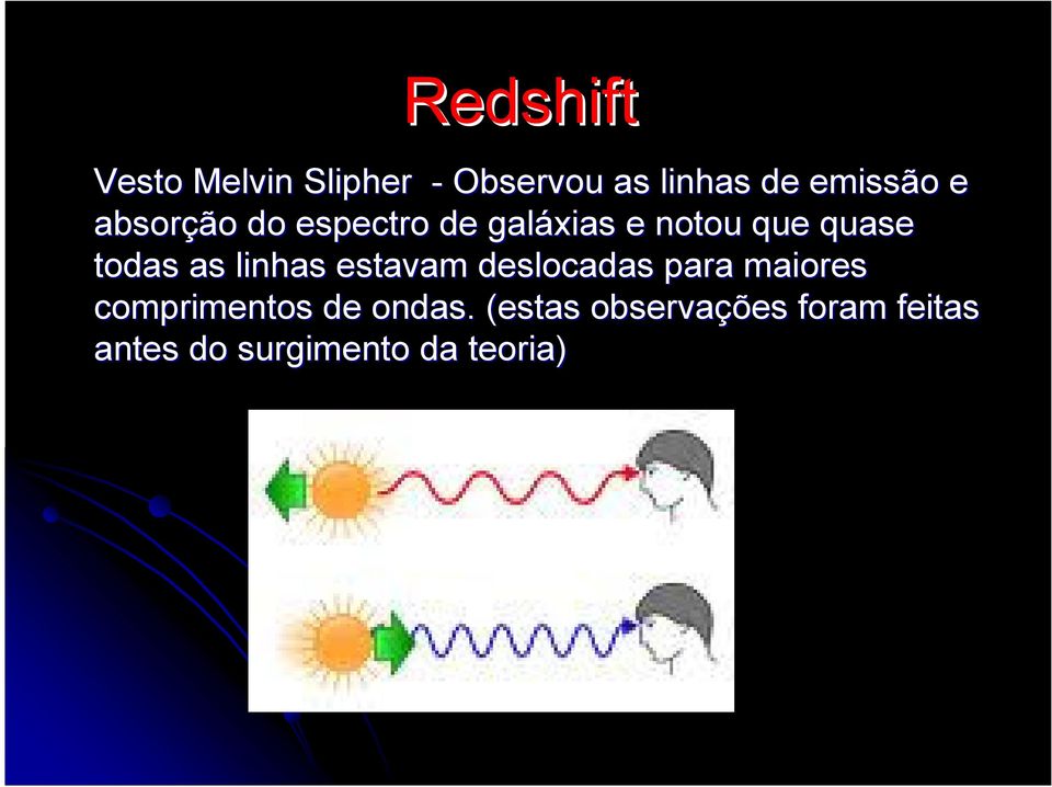 linhas estavam deslocadas para maiores comprimentos de ondas.