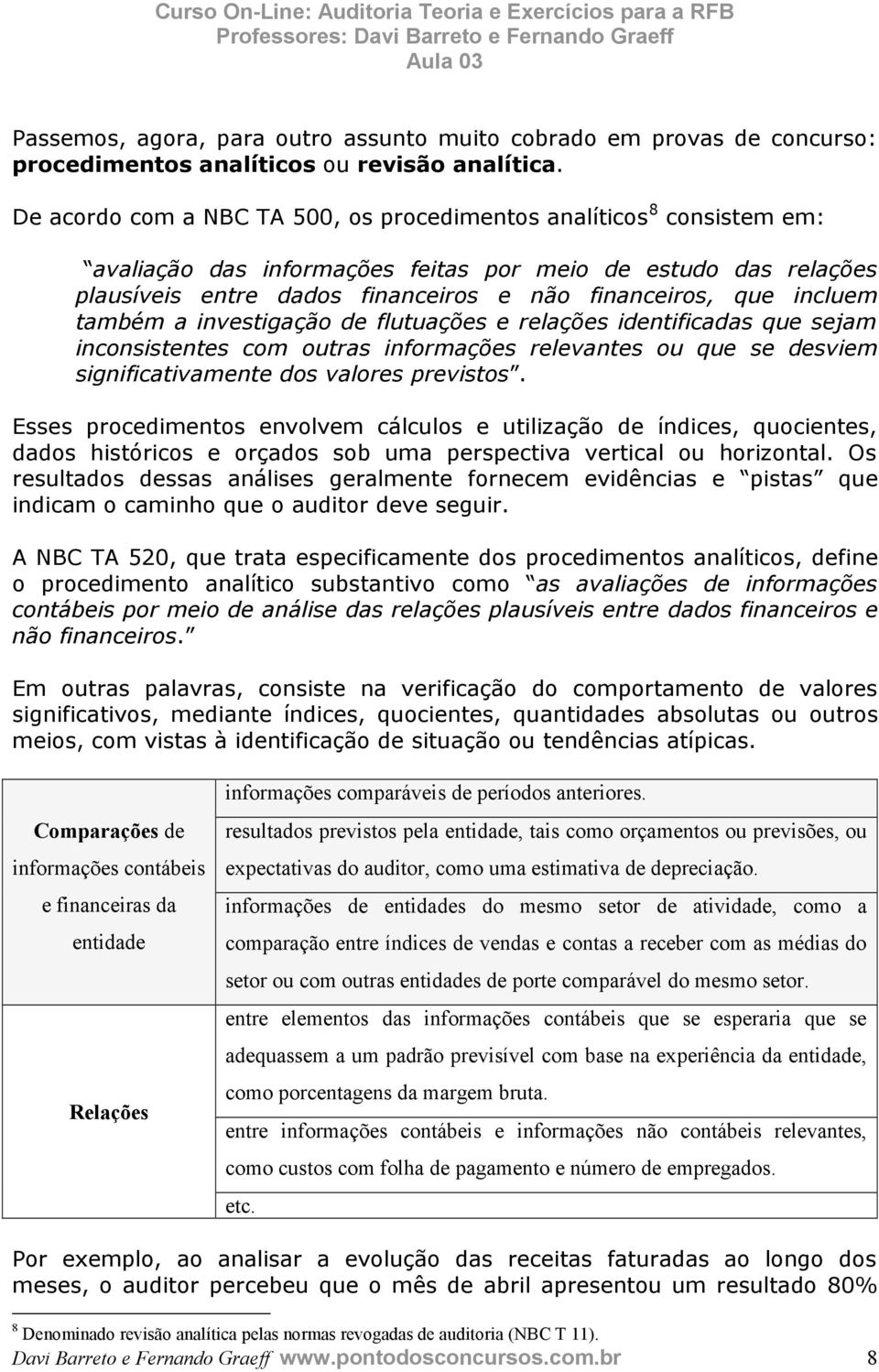 incluem também a investigação de flutuações e relações identificadas que sejam inconsistentes com outras informações relevantes ou que se desviem significativamente dos valores previstos.