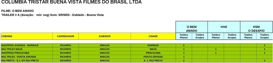 ARAÚJO PIRACICABA 1 1 1 MULTIPLEX - PONTA GROSSA RICARDO ARAÚJO PONTA