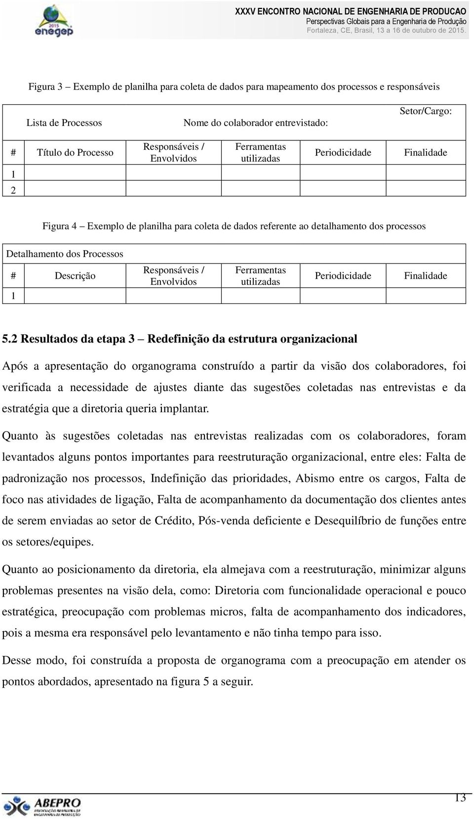 Responsáveis / Envolvidos Ferramentas utilizadas Periodicidade Finalidade 5.