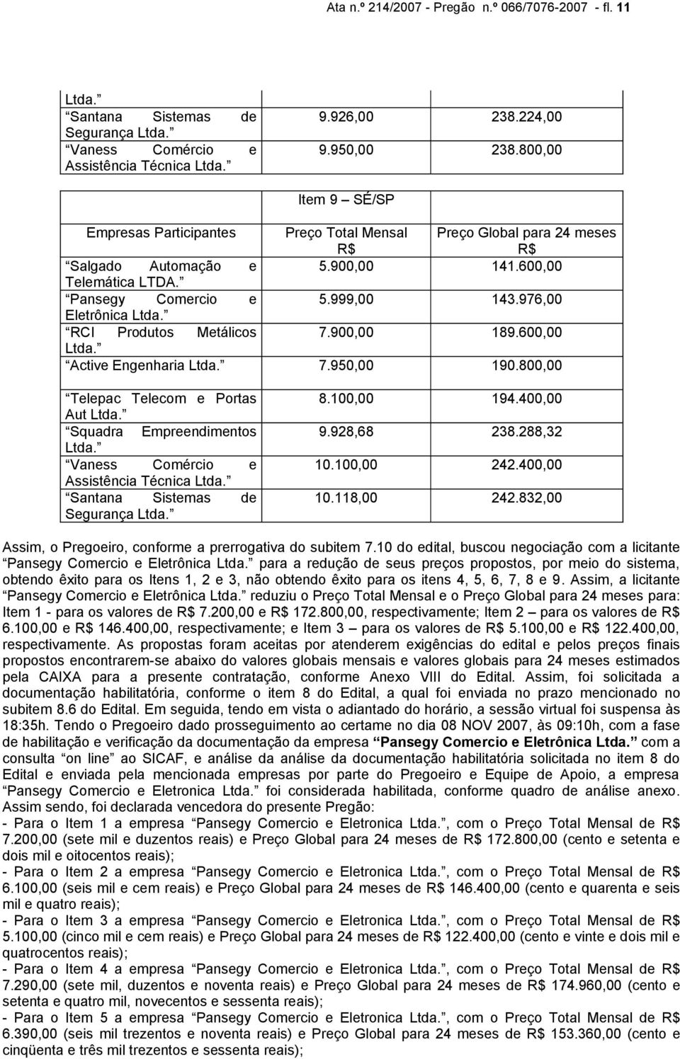 832,00 Assim, o Pregoeiro, conforme a prerrogativa do subitem 7.