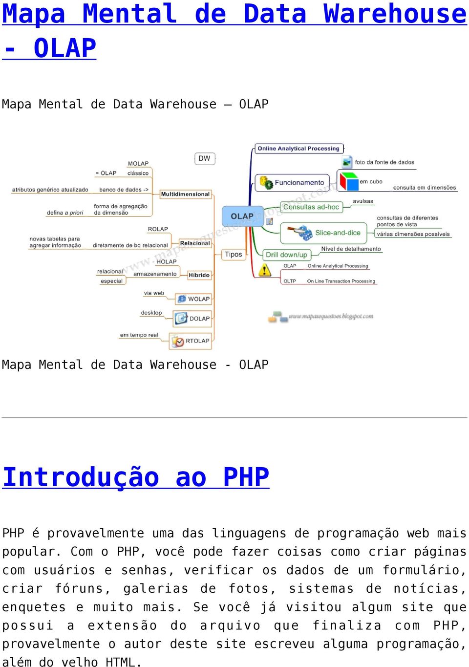 Com o PHP, você pode fazer coisas como criar páginas com usuários e senhas, verificar os dados de um formulário, criar fóruns, galerias de