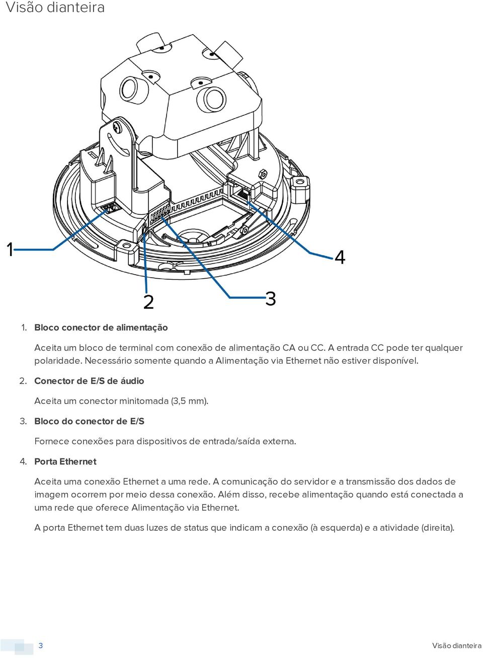 Bloco do conector de E/S Fornece conexões para dispositivos de entrada/saída externa. 4. Porta Ethernet Aceita uma conexão Ethernet a uma rede.