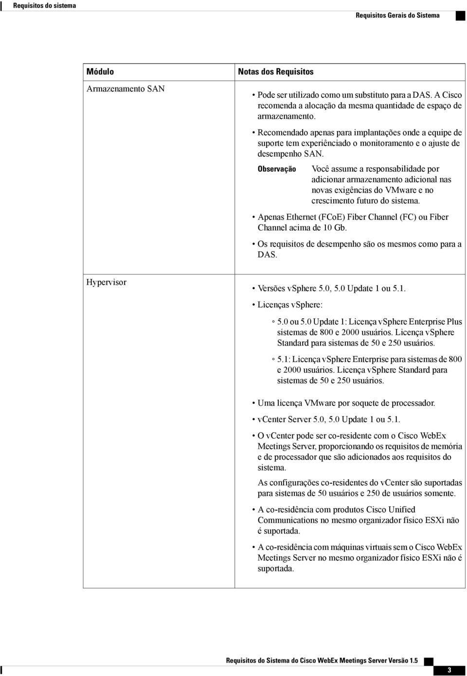 Recomendado apenas para implantações onde a equipe de suporte tem experiênciado o monitoramento e o ajuste de desempenho SAN.