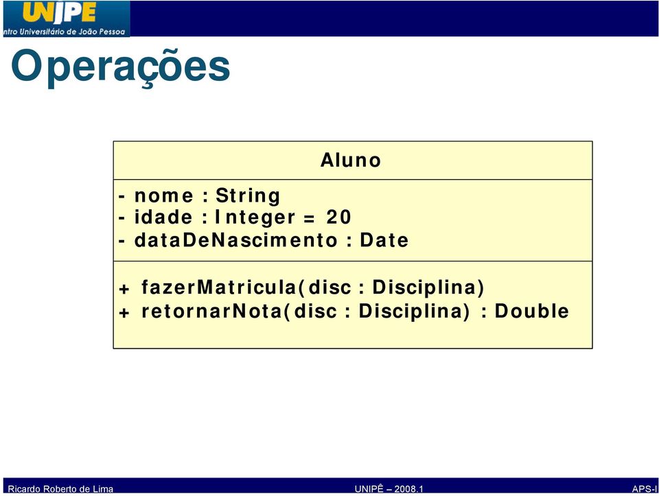 Date + fazermatricula(disc :