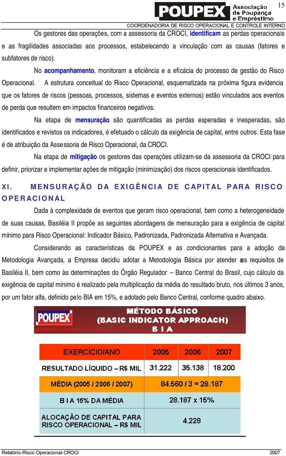 A estrutura conceitual do Risco Operacional, esquematizada na próxima figura evidencia que os fatores de riscos (pessoas, processos, sistemas e eventos externos) estão vinculados aos eventos de perda