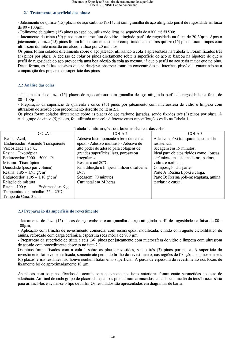 perfil de rugosidade na faixa de 20-30µm.