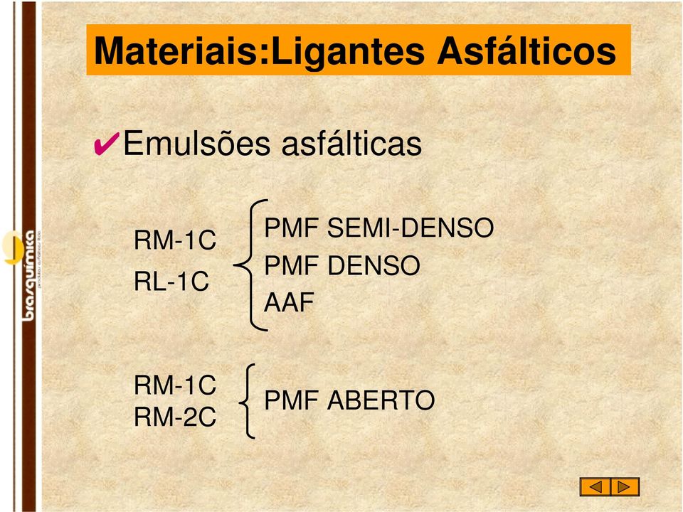asfálticas RM-1C RL-1C PMF
