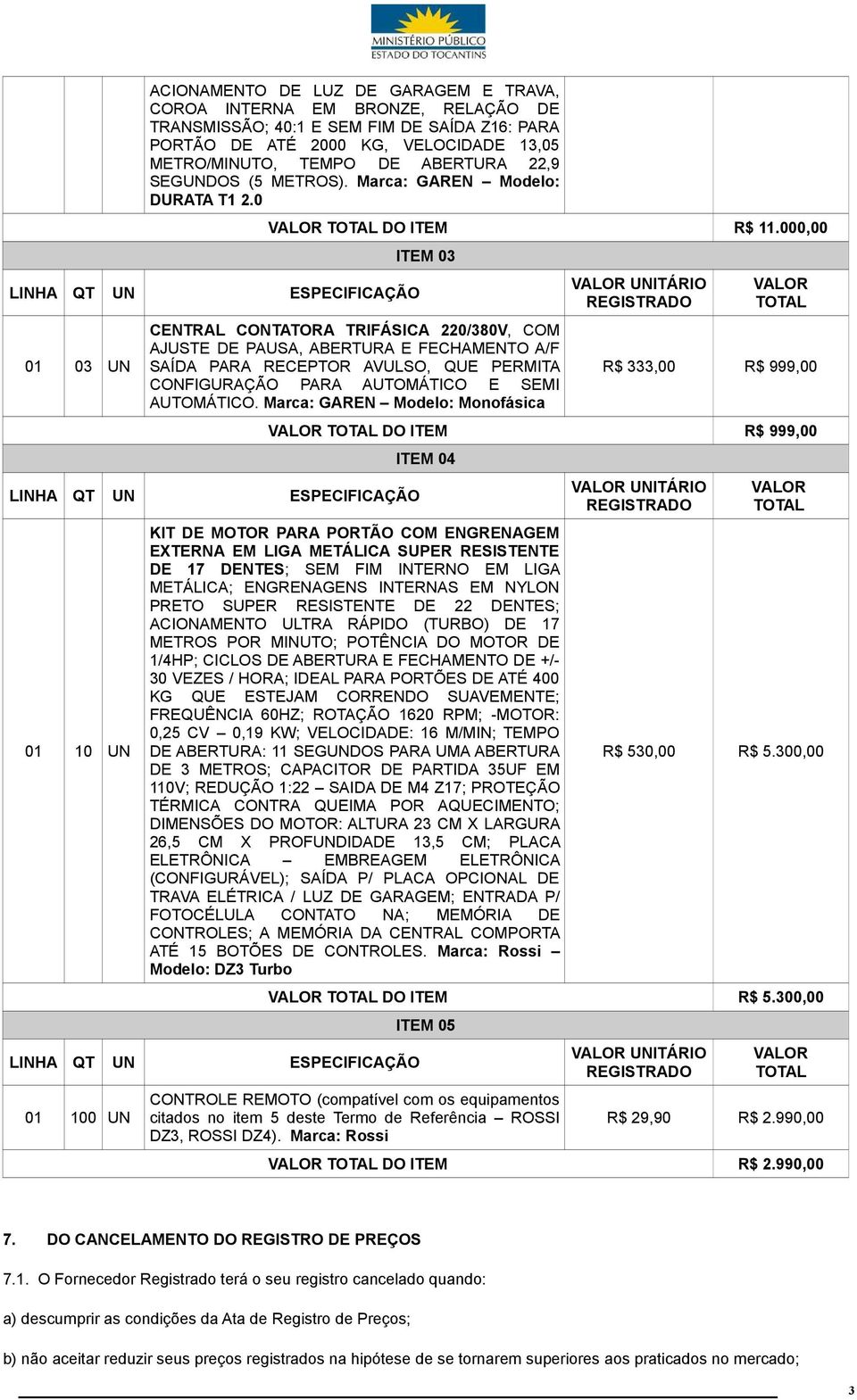 000,00 ITEM 03 CENTRAL CONTATORA TRIFÁSICA 220/380V, COM AJUSTE DE PAUSA, ABERTURA E FECHAMENTO A/F SAÍDA PARA RECEPTOR AVULSO, QUE PERMITA CONFIGURAÇÃO PARA AUTOMÁTICO E SEMI AUTOMÁTICO.