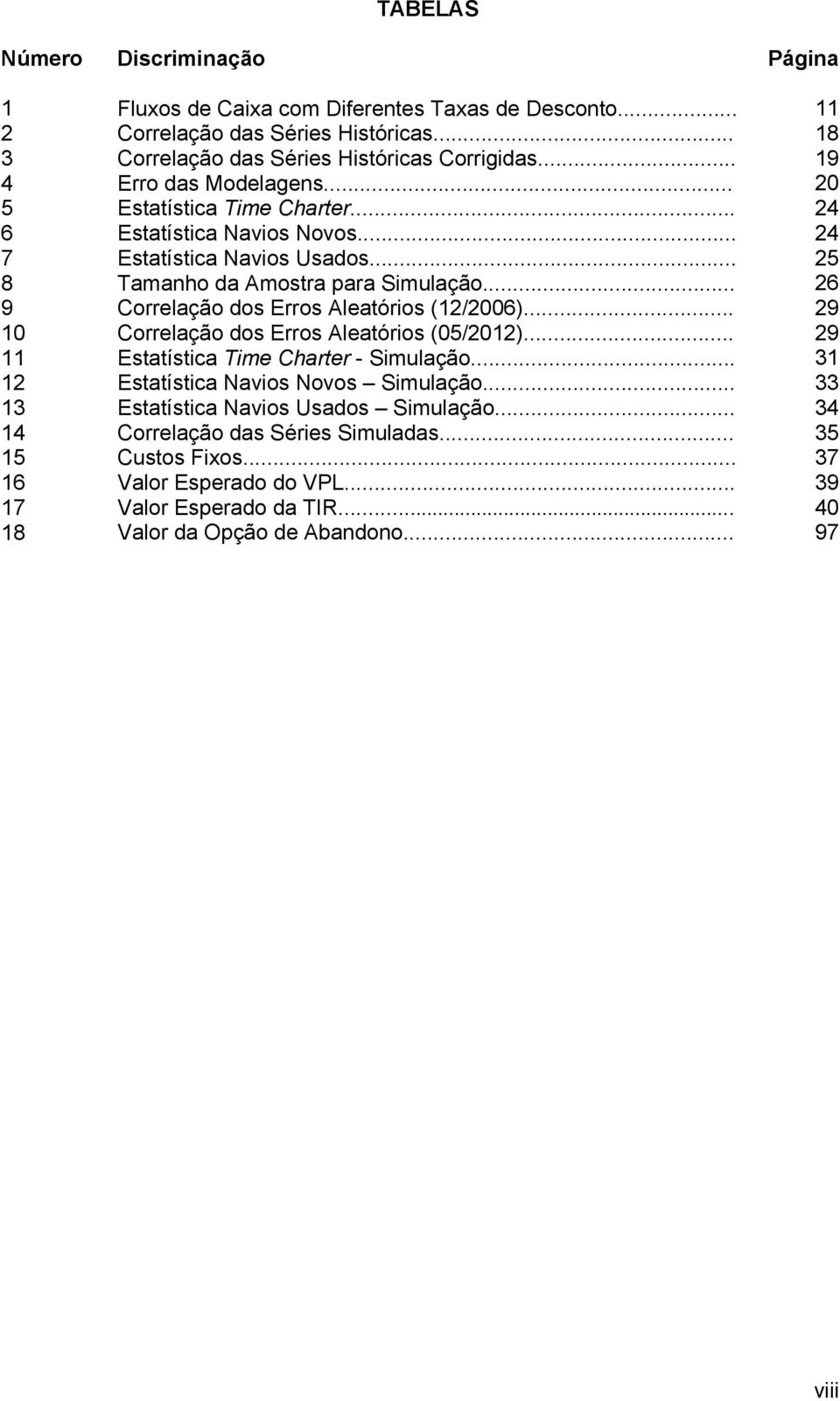 .. Correlação dos Erros Aleaórios 1/6... Correlação dos Erros Aleaórios 5/1... Esaísica Time Charer - Simulação... Esaísica Navios Novos Simulação... Esaísica Navios Usados Simulação.