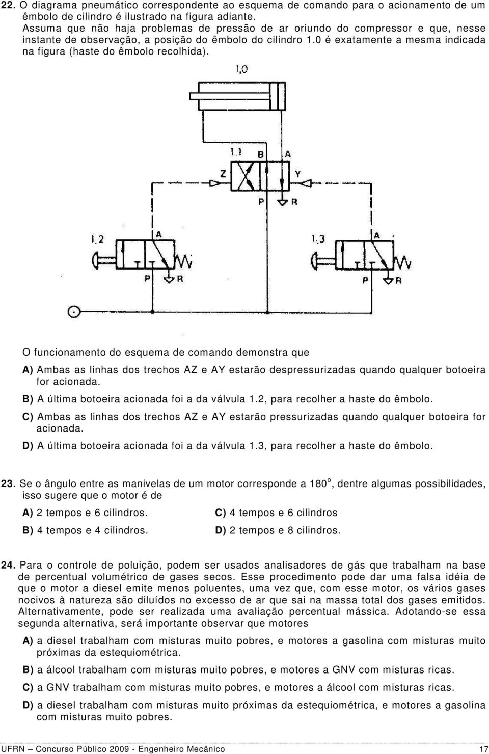 0 é exatamente a mesma indicada na figura (haste do êmbolo recolhida).