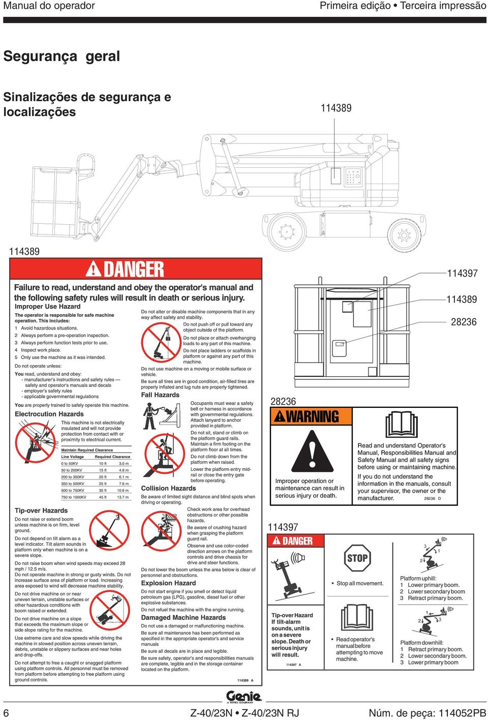 Read and understand Operator's Manual, Responsibilities Manual and Safety Manual and all safety signs before using or maintaining machine.
