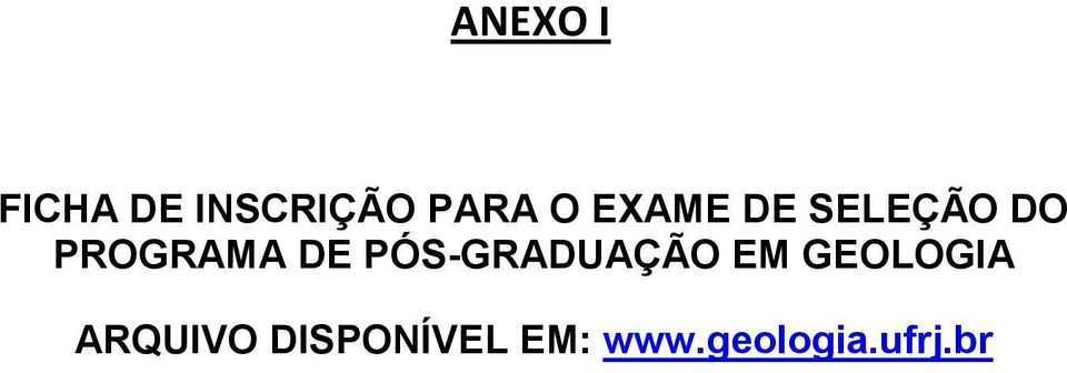 PÓS-GRADUAÇÃO EM GEOLOGIA ARQUIVO