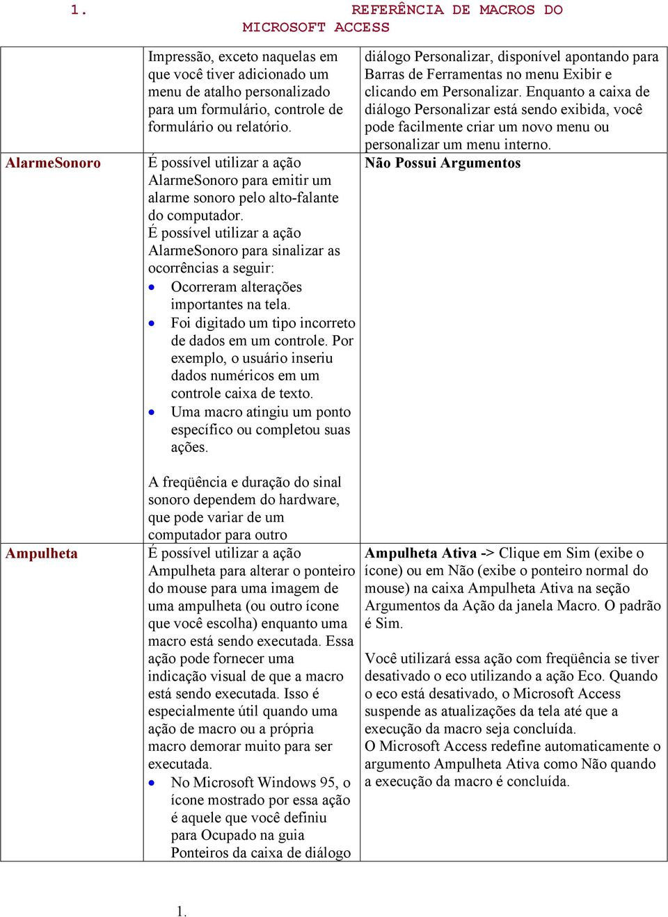 É possível utilizar a ação AlarmeSonoro para sinalizar as ocorrências a seguir: Ocorreram alterações importantes na tela. Foi digitado um tipo incorreto de dados em um controle.