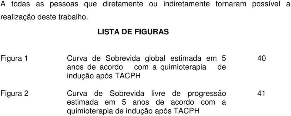 LISTA DE FIGURAS Figura 1 Curva de Sobrevida global estimada em 5 anos de acordo com a